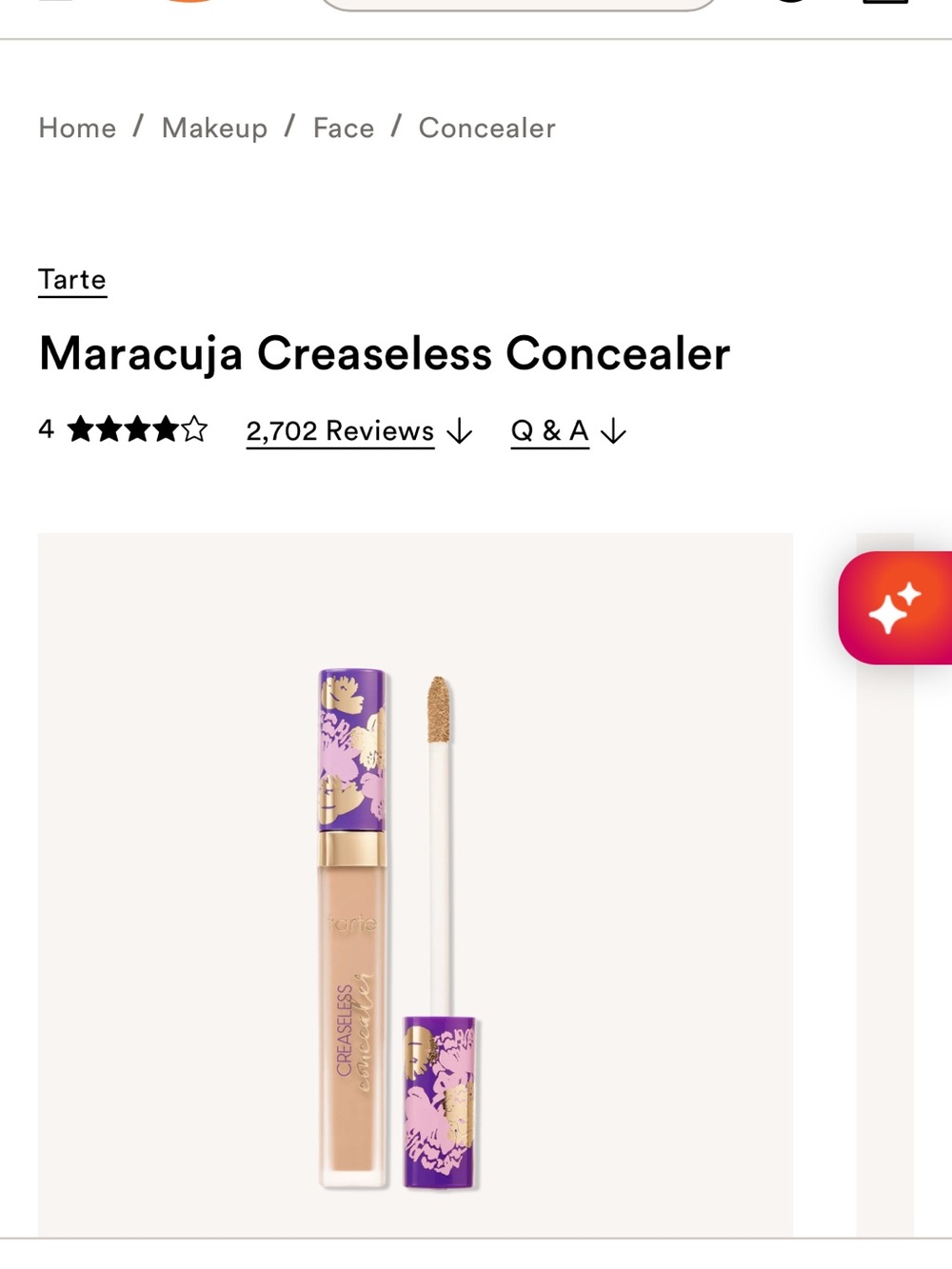 tarte Maracuja Creaseless Concealer - 25N light-medium neutral.
